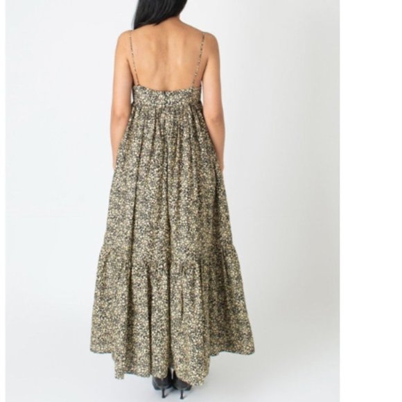 Matteau Tiered Empire Tiered Maxi Dress Golden  Primrose Ditsy Floral Size 8 - Picture 4 of 16